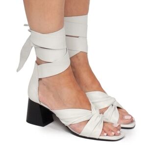 L'Intervalle Safaga White Leather Ballet Sandals